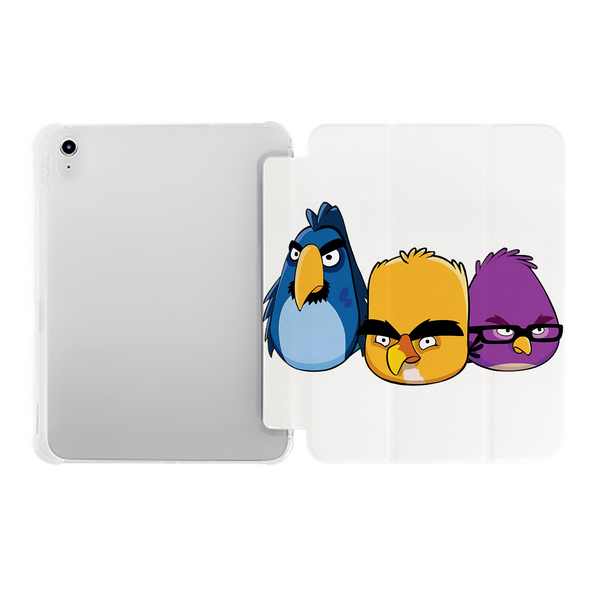 （画像用） Angry Birds アングリーバード IPad ケース ペン収納付き 三つ折りスタンド PUレザー×シリコン 対応機種9.5/10.5/10.9インチ